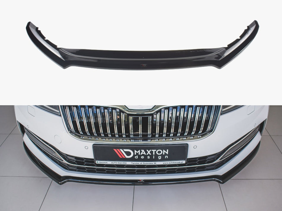 Front Splitter V.1 Skoda Superb MK3 FL (2019-) - Carbon Look