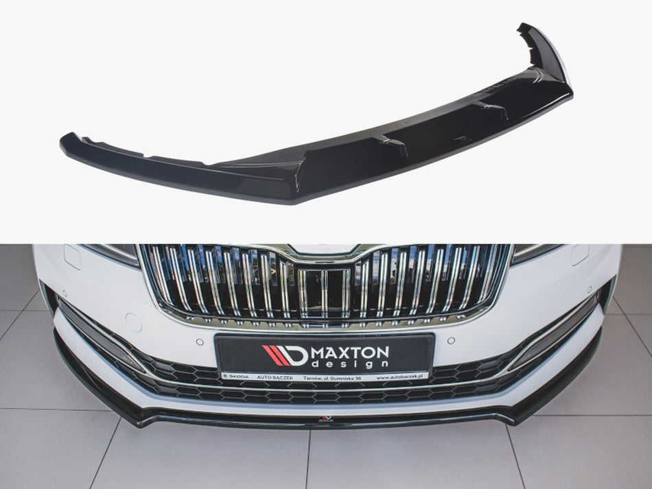 Front Splitter V.2 Skoda Superb MK3 FL (2019-) - Carbon Look