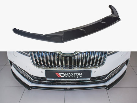 Maxton Design Front Splitter V.2 Skoda Superb MK3 FL (2019-) - Carbon Look - SK-SU-3F-FD2C - Image 1