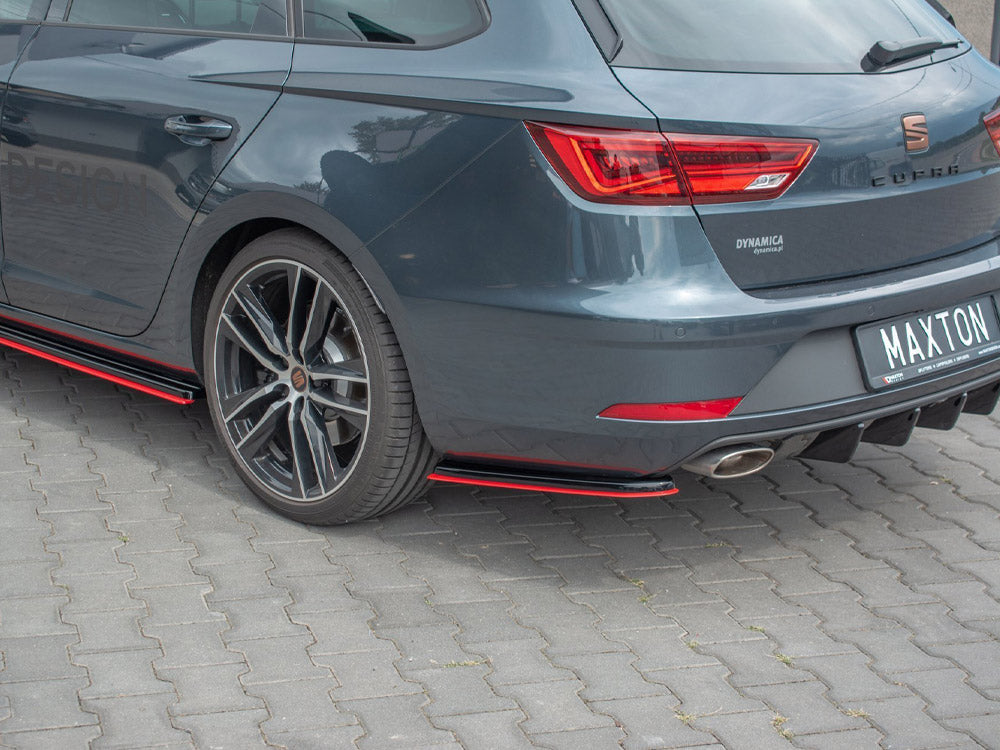 Maxton Design Rear Side Splitters V.4 Seat Leon Cupra Mk3 FL Sportstourer - SELE3FCUST-RSD1RRED+RSD1G - Image 4