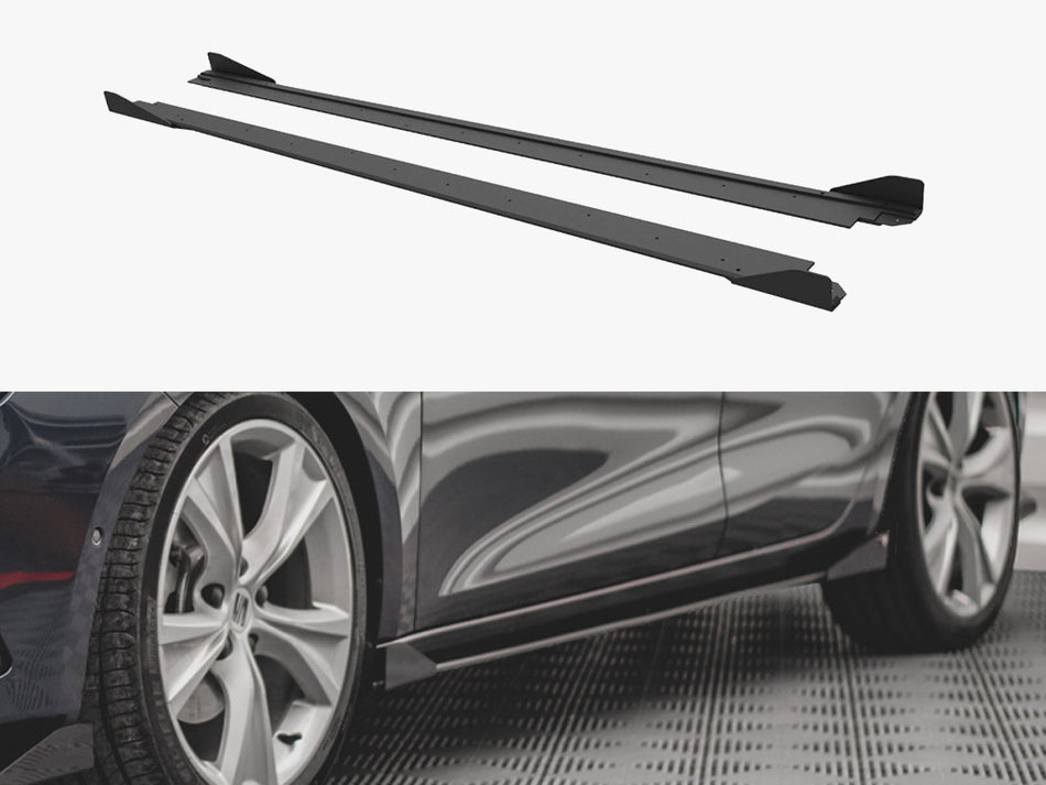 Maxton Design Street PRO Side Skirts Diffusers + Flaps Seat Leon FR Mk4 - SELE4FRCNC-SD1B+SRF1G - Image 1