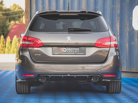 Maxton Design Rear Valance + Exhaust Ends Imitation Peugeot 308 SW Mk2 Facelift TEXTURED - PE-308-2F-SW-RS1T+BLACK - Image 3
