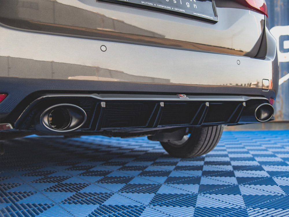 Maxton Design Rear Valance + Exhaust Ends Imitation Peugeot 308 SW Mk2 Facelift TEXTURED - PE-308-2F-SW-RS1T+BLACK - Image 4