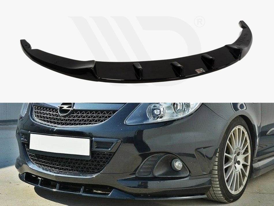 MAXTON DESIGN Front Splitter Opel Corsa D Nurburg (For OPC / VXR Bumper) - Carbon Look