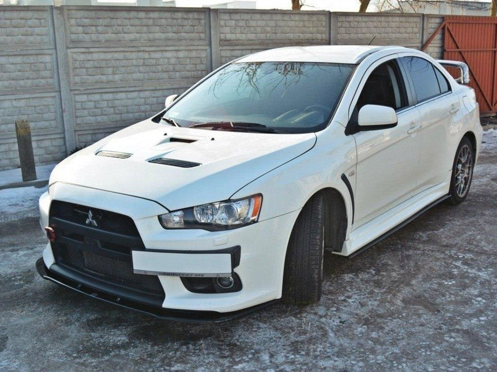 Maxton Design Front Splitter V.1 Mitsubishi Lancer EVO X (2007-2015) - Textured - MI-LA-10-EVO-FD1T - Image 2