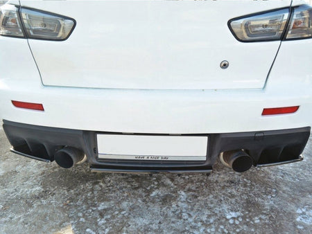 Central Rear Splitter Mitsubishi Lancer EVO X (W/vertical Bars) - Textured