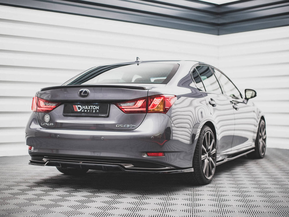 Maxton Design Rear Splitter (Vertical Bars) Lexus GS F Sport Hybrid Mk4 (L10) - LE-GS-4-FSPORT-H-RD1G+RD2G - Image 2