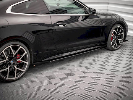 Maxton Design Street PRO Side Skirts Diffusers + Flaps BMW 4 M-Pack / M440i G22 / G23 / G22 Facelift / G23 Facelift - BM4G22MPACKCNC-SD1B+SRF1G - Image 3