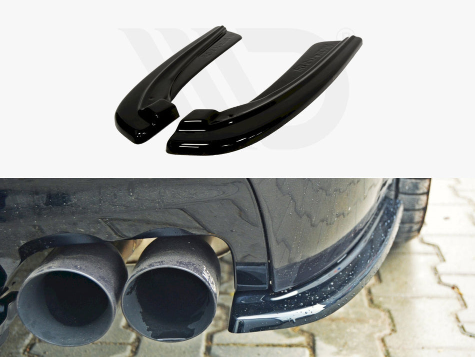 MAXTON DESIGN Rear Side Splitters Bmw 5 F11 M-pack (Fits TWO Double Exhaust Ends) - Carbon Look