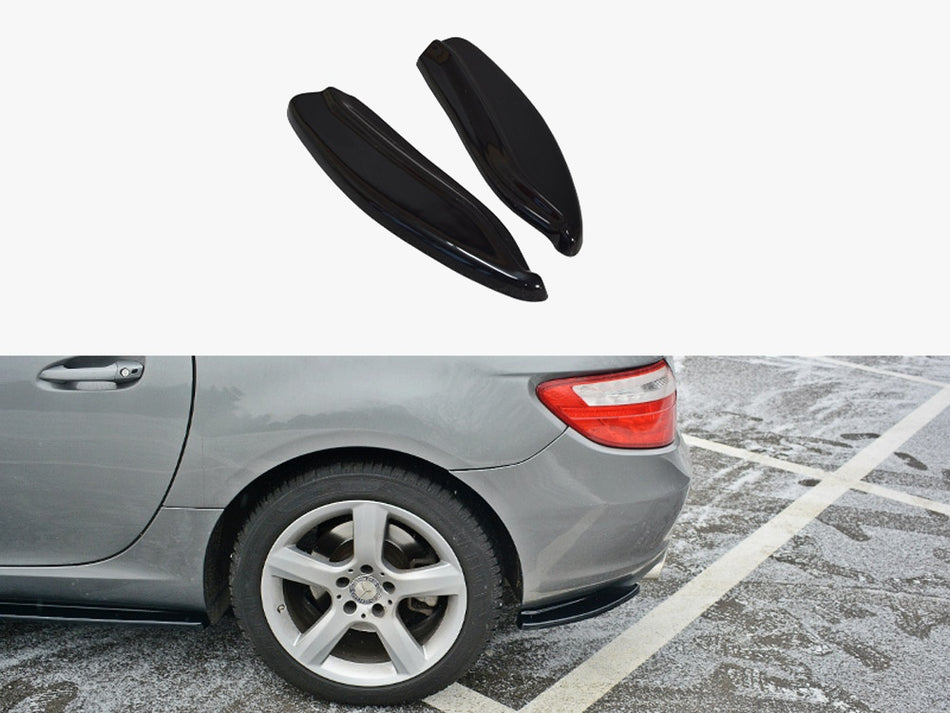 Maxton Design Rear Side Splitters V.1 Mercedes-benz SLK R172 Standard (2011-2015) - Carbon Look - ME-SLK-R172-RSD1C - Image 1