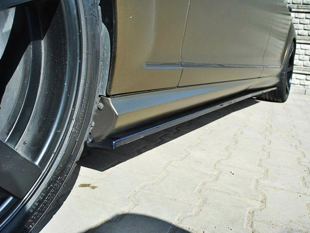 Side Skirts Diffusers Mercedes S-class W221 AMG LWB - Carbon Look