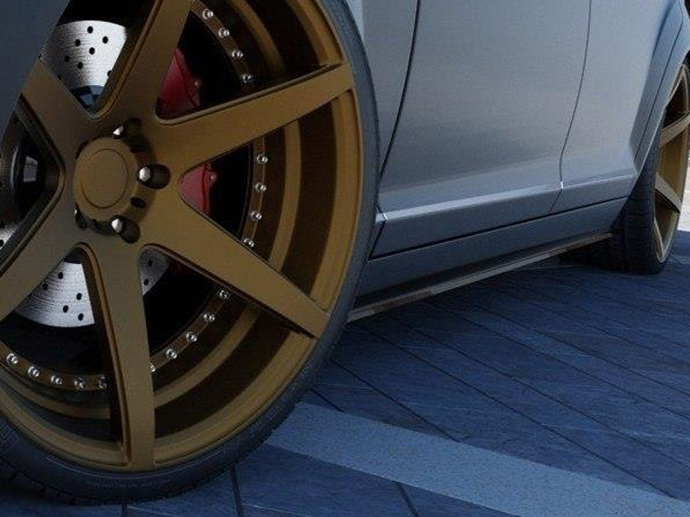 Side Skirts Diffusers Mercedes S-class W221 Long - Textured