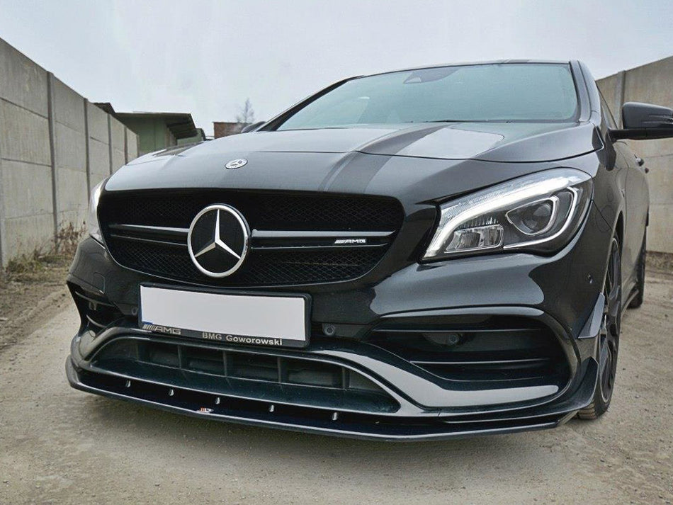 Maxton Design Front Splitter V.1 Mercedes CLA 45 AMG C117 (Facelift) (2017-UP) - Carbon Look - ME-CLA-117F-AMG-FD1C - Image 2