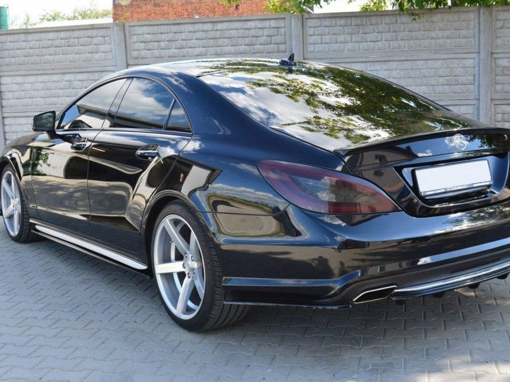 Maxton Design Rear Side Splitters Mercedes CLS C218 Amg-line (2011-2014) - Carbon Look - ME-CLS-218-RSD1C - Image 2
