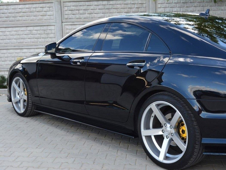 Maxton Design Side Skirts Diffusers Mercedes CLS C218 Amg-line (2011-2014) - Carbon Look - ME-CLS-218-SD1C - Image 2