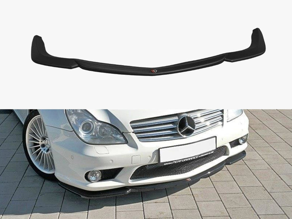 Front Splitter V.1 Mercedes CLS C219 55AMG Sedan (2004-2006) - Carbon Look
