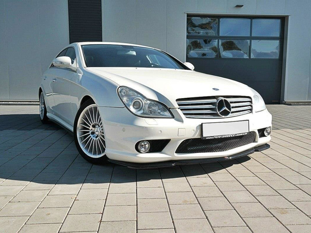 Maxton Design Front Splitter V.1 Mercedes CLS C219 55AMG Sedan (2004-2006) - Carbon Look - ME-CLS-219-AMG-FD1C - Image 2