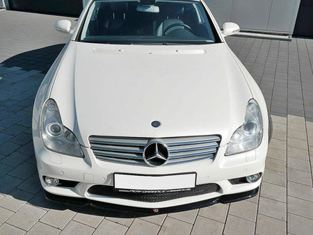 Maxton Design Front Splitter V.1 Mercedes CLS C219 55AMG Sedan (2004-2006) - Carbon Look - ME-CLS-219-AMG-FD1C - Image 3