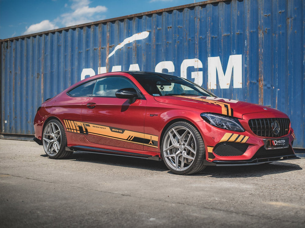 Maxton Design Street PRO Side Skirts Diffusers + Flaps Mercedes - AMG C43 Coupe C205 - MEC20543AMGCNC-SD1B+SRF1G - Image 2