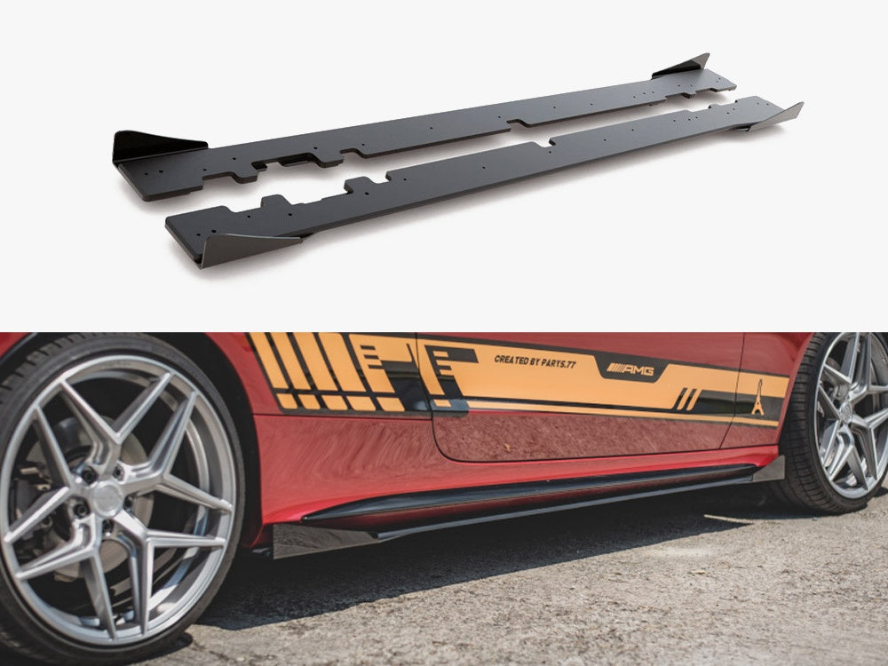 Maxton Design Street PRO Side Skirts Diffusers + Flaps Mercedes - AMG C43 Coupe C205 - MEC20543AMGCNC-SD1B+SRF1G - Image 1