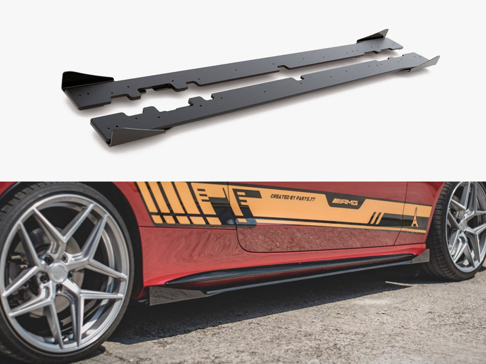 Maxton Design Street PRO Side Skirts Diffusers + Flaps Mercedes - AMG C43 Coupe C205 - MEC20543AMGCNC-SD1B+SRF1G - Image 1