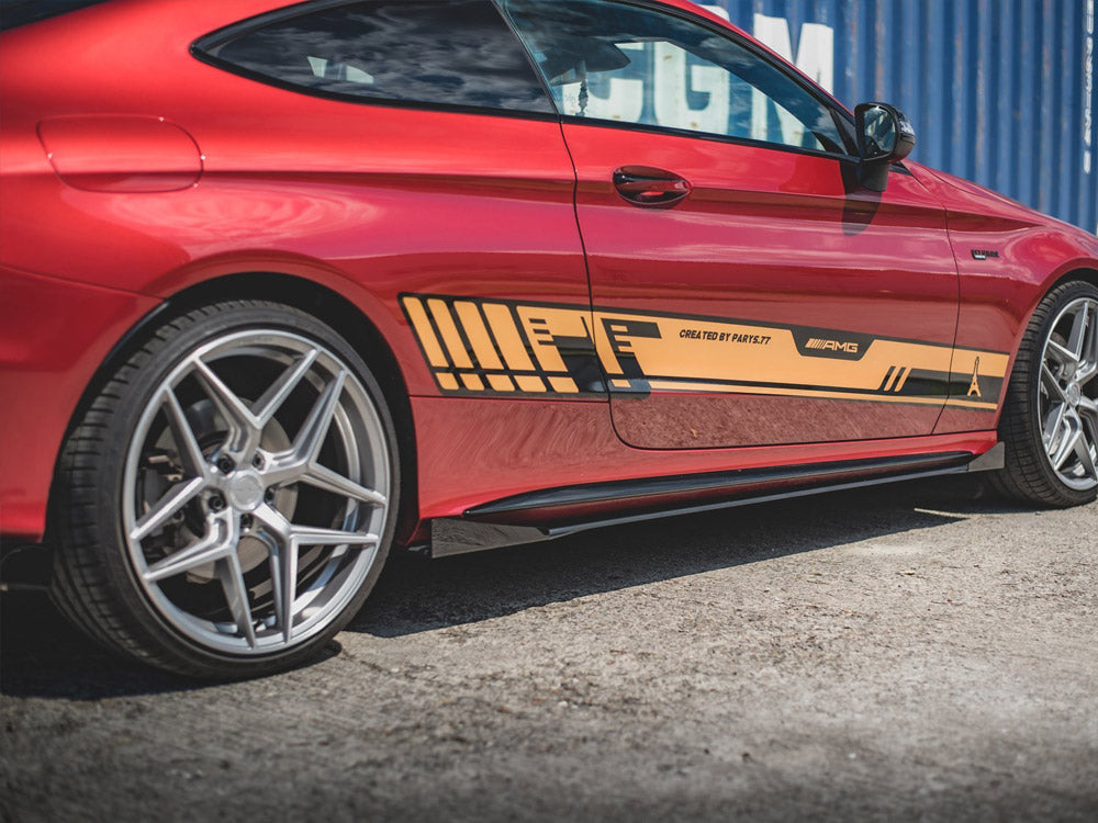 Maxton Design Street PRO Side Skirts Diffusers + Flaps Mercedes - AMG C43 Coupe C205 - MEC20543AMGCNC-SD1B+SRF1G - Image 3