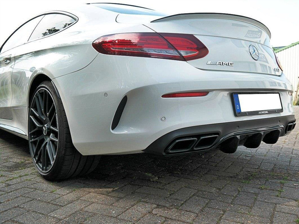 Maxton Design Rear Valance Mercedes C 205 63 AMG Coupe (2016-2018) - Carbon Look - ME-C-205-AMG-C-RS1C - Image 2