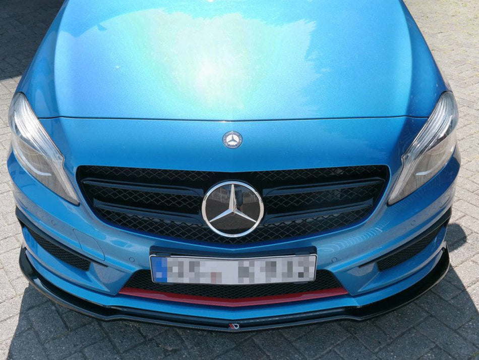 Maxton Design Front Splitter Mercedes A-Class W176 AMG-Line Pre-Facelift (2013-2015) - Carbon Look - ME-A-176-AMGLINE-FD1C - Image 1