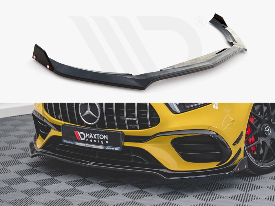 MAXTON DESIGN Front Splitter V.3 + Flaps Mercedes-AMG A 45 S Aero Pack W177 - Textured