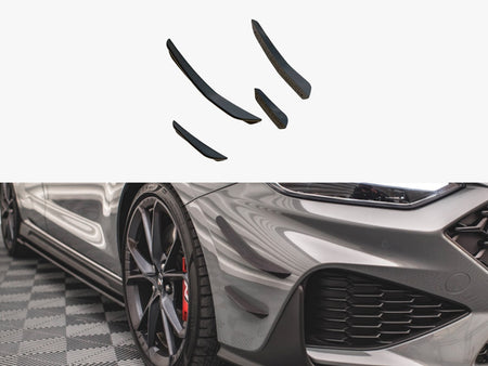 Maxton Design Front Bumper Wings (Canards) Hyundai I30 N / I30 N-Line Hatchback / Fastback Mk3 Facelift - HY-I30-3F-N-CAN1 - Image 1