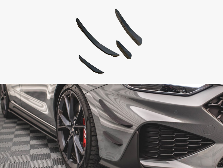 Maxton Design Front Bumper Wings (Canards) Hyundai I30 N / I30 N-Line Hatchback / Fastback Mk3 Facelift - HY-I30-3F-N-CAN1 - Image 1