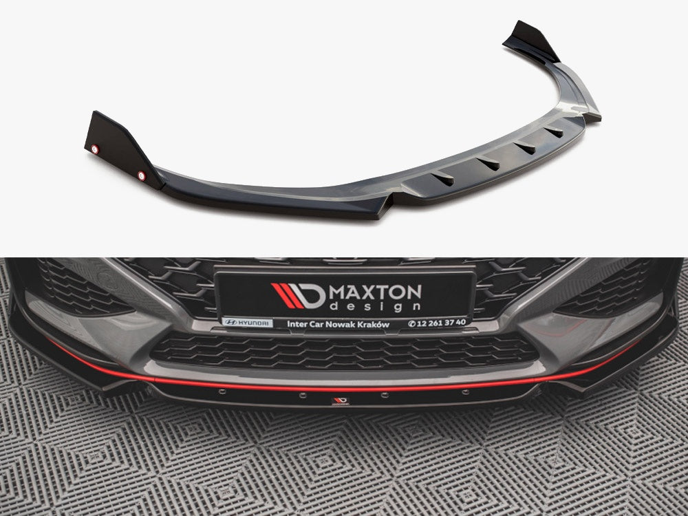 Maxton Design Front Splitter V.1 + Flaps Hyundai I30 N / I30 N-Line Hatchback / Fastback Mk3 Facelift - HY-I30-3F-N-FD1G+FSF - Image 1