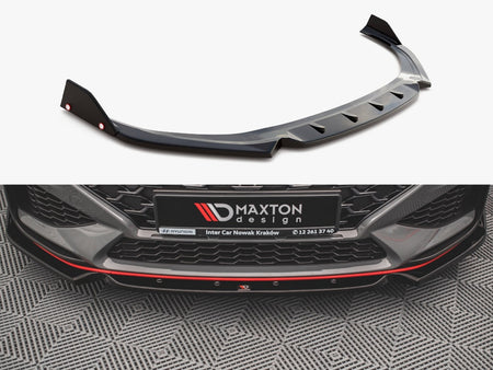 Maxton Design Front Splitter V.1 + Flaps Hyundai I30 N / I30 N-Line Hatchback / Fastback Mk3 Facelift - HY-I30-3F-N-FD1G+FSF - Image 1