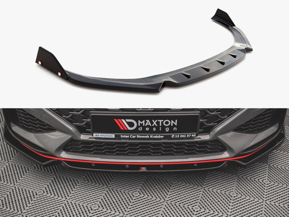 Maxton Design Front Splitter V.1 + Flaps Hyundai I30 N / I30 N-Line Hatchback / Fastback Mk3 Facelift - HY-I30-3F-N-FD1G+FSF - Image 1