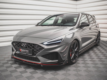 Maxton Design Front Splitter V.1 + Flaps Hyundai I30 N / I30 N-Line Hatchback / Fastback Mk3 Facelift - HY-I30-3F-N-FD1G+FSF - Image 2