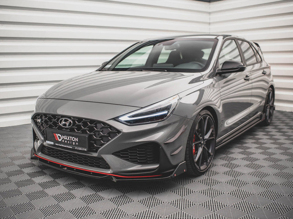 Maxton Design Front Splitter V.1 + Flaps Hyundai I30 N / I30 N-Line Hatchback / Fastback Mk3 Facelift - HY-I30-3F-N-FD1G+FSF - Image 2