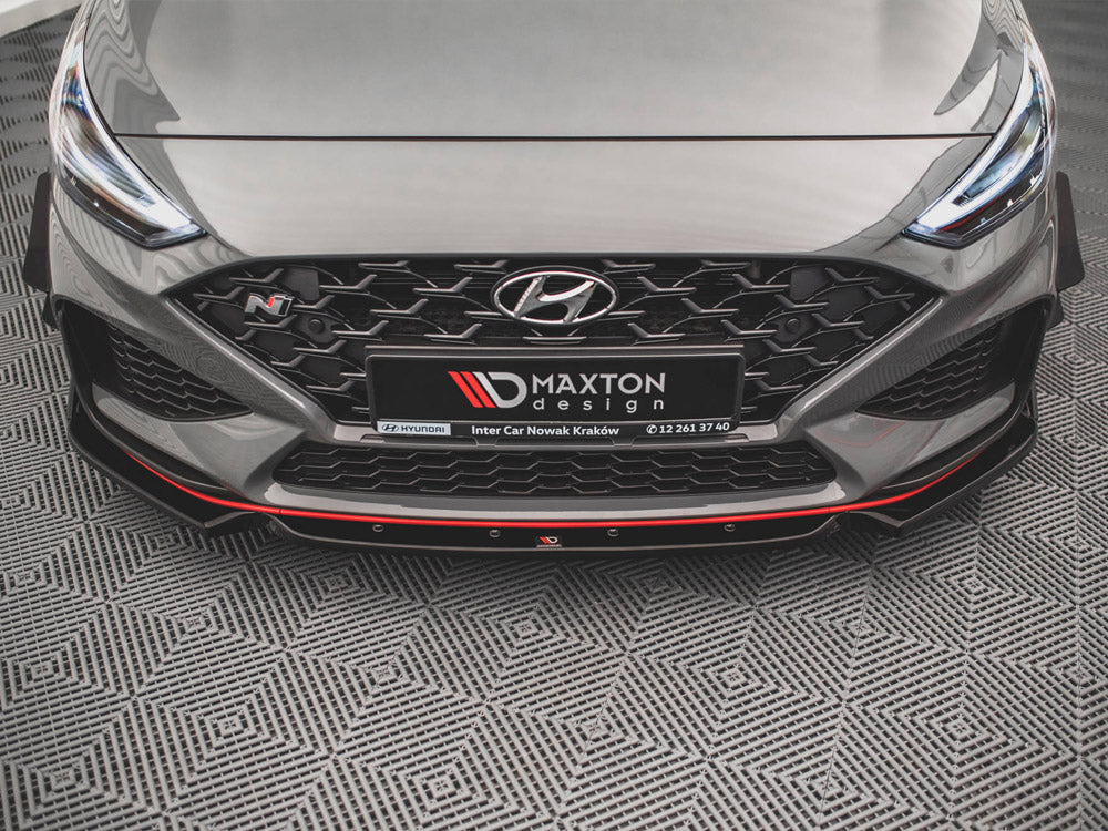 Maxton Design Front Splitter V.1 + Flaps Hyundai I30 N / I30 N-Line Hatchback / Fastback Mk3 Facelift - HY-I30-3F-N-FD1G+FSF - Image 3