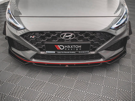 Maxton Design Front Splitter V.1 + Flaps Hyundai I30 N / I30 N-Line Hatchback / Fastback Mk3 Facelift - HY-I30-3F-N-FD1G+FSF - Image 3