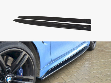 Maxton Design Side Skirts Diffusers V.1 BMW M4 F82 - Textured - BM-4-32-M-SD1T - Image 1