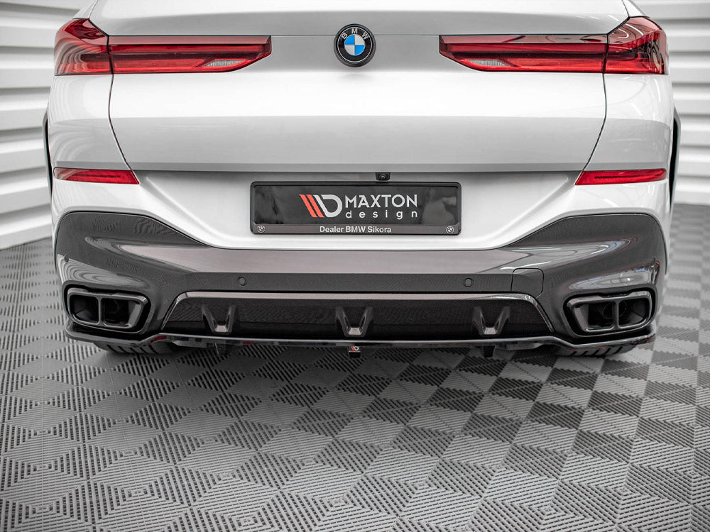 Maxton Design Central Rear Splitter (Vertical Bars) V.1 BMW X6 M-Pack G06 - BM-X6-06-MPACK-RD1G+RD2G - Image 3
