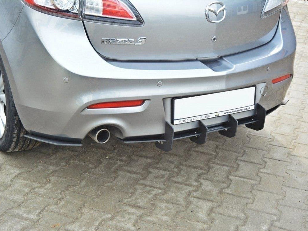 Maxton Design Mazda 3 MK2 Sport (Preface) Rear Diffuser &amp; Rear Side Splitters - MA-3-2-SPORT-CNC-RS1A - Image 4