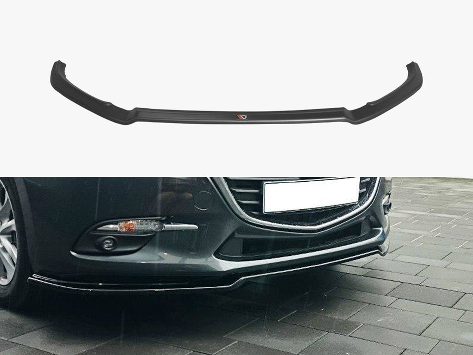 Maxton Design Front Splitter V.1 Mazda 3 Mk3 Facelift - Carbon Look - MA-3-3F-FD1C - Image 1