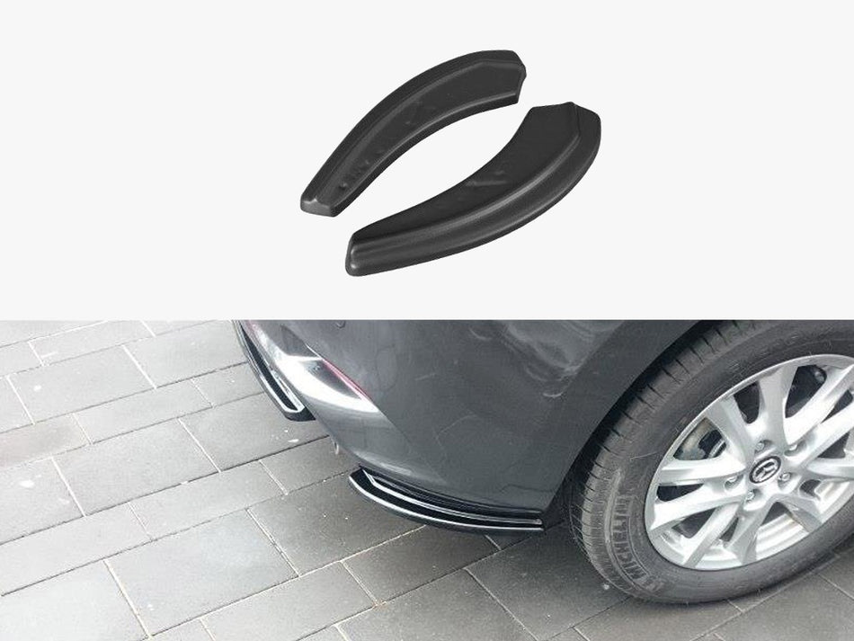 Rear Side Splitters Mazda 3 Mk3 Facelift - Carbon Look