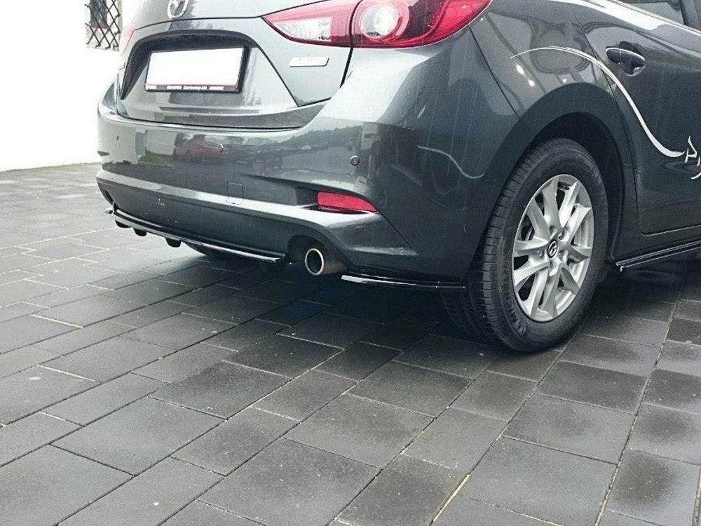 Rear Side Splitters Mazda 3 Mk3 Facelift - Carbon Look