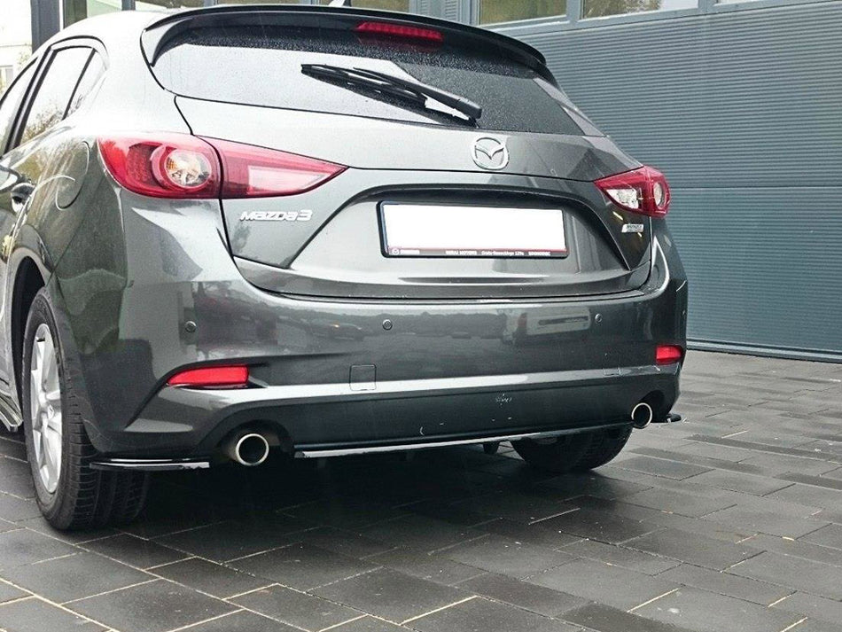 Rear Side Splitters Mazda 3 Mk3 Facelift - Carbon Look