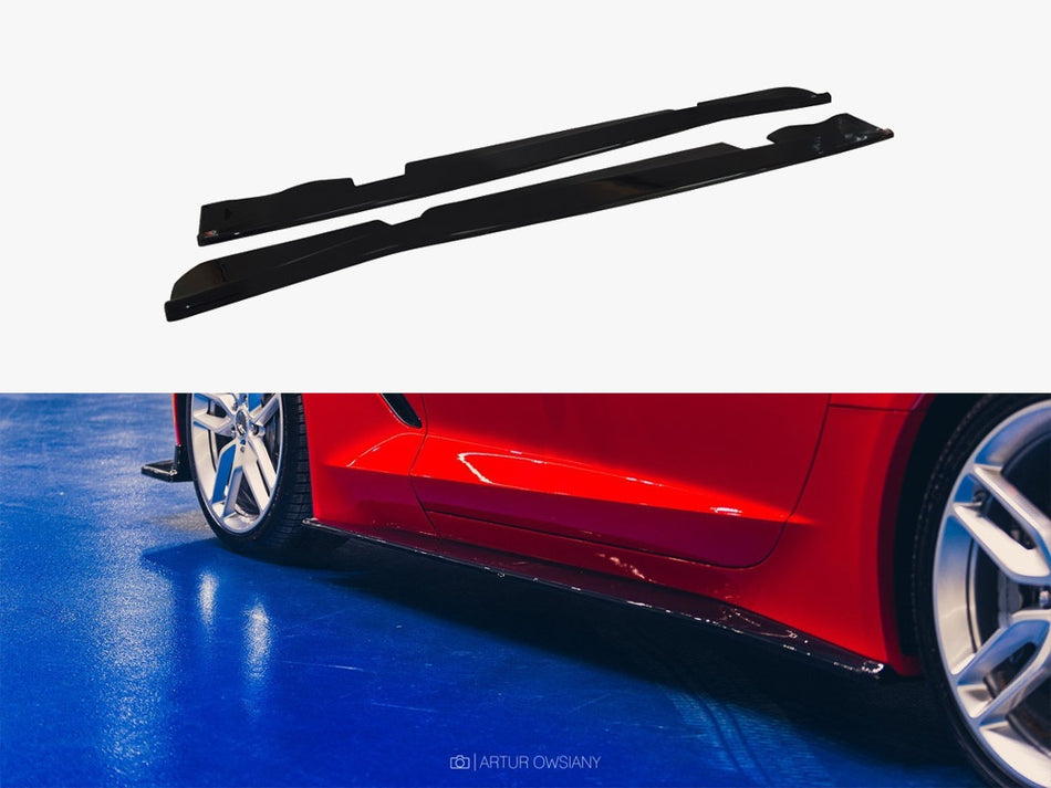 Maxton Design Side Skirts Diffusers V.1 Chevrolet Corvette Stingray / Grand Sport C7 - CH-CO-C7-SD1+SD1RG - Image 1