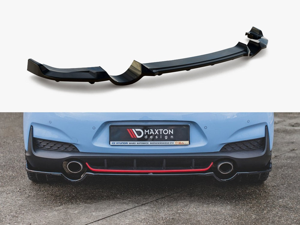 Maxton Design Central Rear Splitter (Vertical Bars) Hyundai I30 N Mk3 Hatchback - HY-I30-3-N-RD1G+RD2G - Image 1