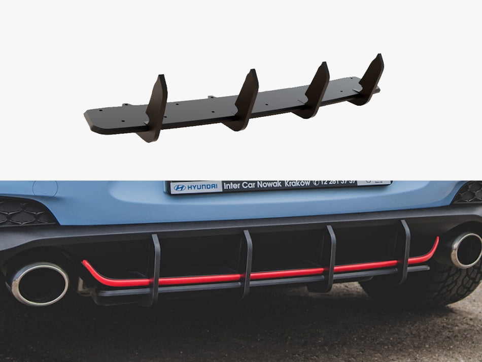 Maxton Design Street PRO Rear Diffuser V.1 Hyundai I30 N Mk3 Hatchback - HYI303NCNC-RS2B - Image 1