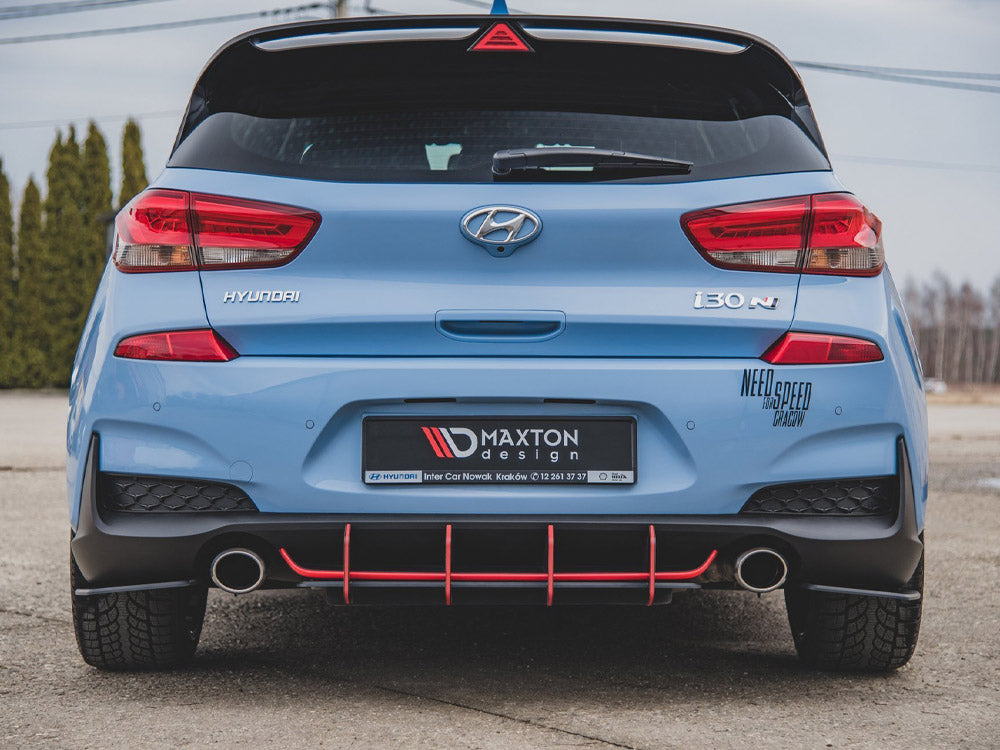 Street PRO Rear Diffuser V.2 Hyundai I30 N Mk3 Hatchback - Black-Red