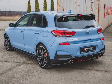 Street PRO Rear Diffuser V.2 Hyundai I30 N Mk3 Hatchback - Black-Red